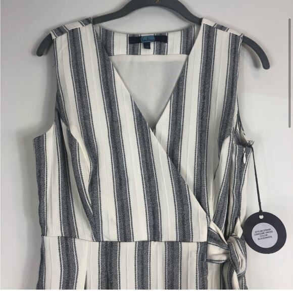 NWT Eva Franco Caroline dress in black and white stripes - Picture 5 of 9